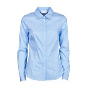 CAMICIA FITTA IN POPELINE Donna Azzurro Bianco CAMICIA FITTA IN POPELINE Donna Azzurro Bianco