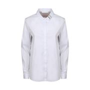 CAMICIA IN COTONE MANICA LUNGA CON APPLICAZIONI SUL COLLETTO Donna Bianco CAMICIA IN COTONE MANICA LUNGA CON APPLICAZIONI SUL COLLETTO Donna Bianco