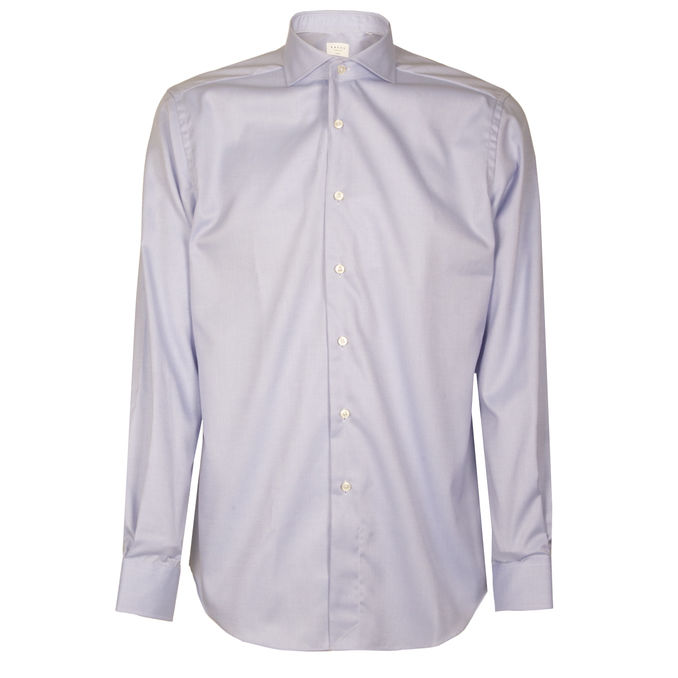 CAMICIA IN COTONE Uomo Azzurro