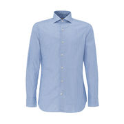 CAMICIA IN JACQUARD A QUADRETTI Uomo Bianco Azzurro CAMICIA IN JACQUARD A QUADRETTI Uomo Bianco Azzurro
