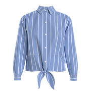 CAMICIA IN LINO A RIGHE DA ANNODARE Donna Moderate Blue CAMICIA IN LINO A RIGHE DA ANNODARE Donna Moderate Blue