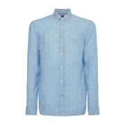 CAMICIA IN LINO A RIGHE ITHACA Uomo Blue White CAMICIA IN LINO A RIGHE ITHACA Uomo Blue White