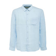 CAMICIA IN LINO COLLETTO CLASSICO Uomo Azzurro CAMICIA IN LINO COLLETTO CLASSICO Uomo Azzurro