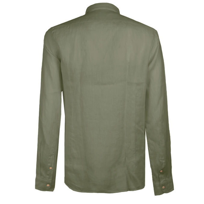 CAMICIA IN LINO COLLO FRANCESE Uomo Militare
