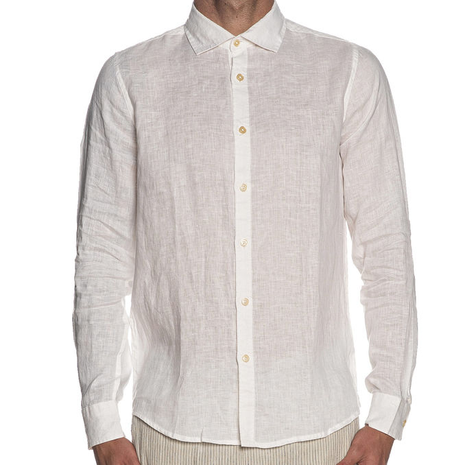 CAMICIA IN LINO Uomo Bianco