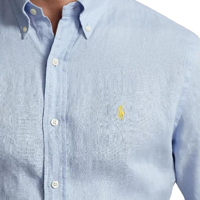 CAMICIA IN LINO Uomo BLUE HYACINTH