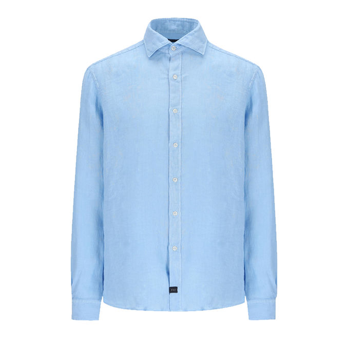 CAMICIA IN LINO Uomo Cielo