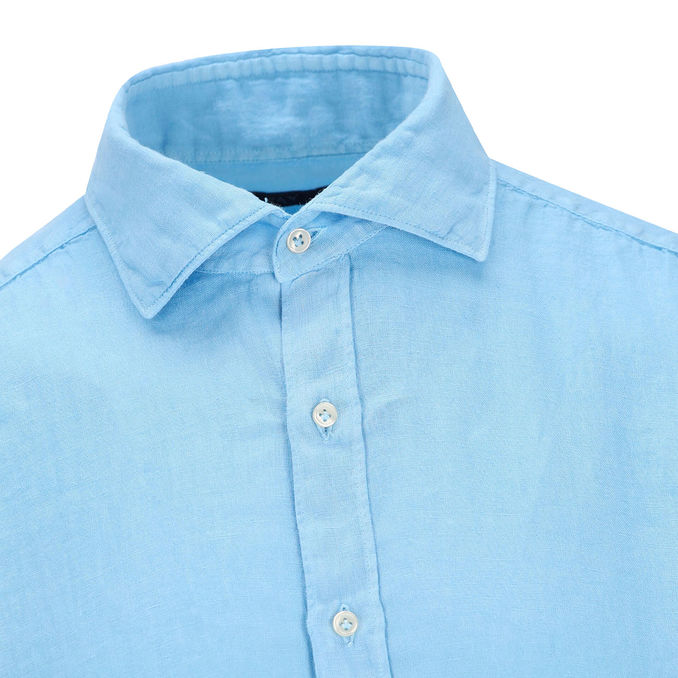 CAMICIA IN LINO Uomo Cielo
