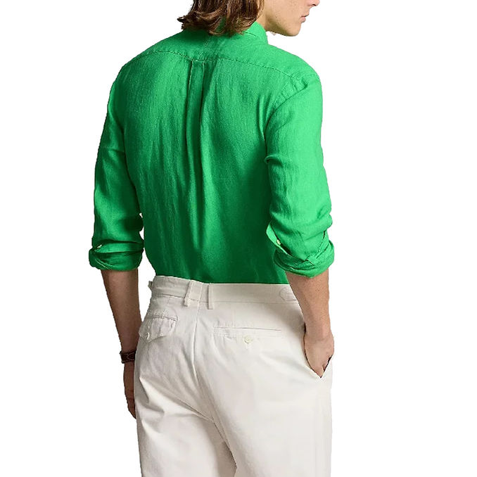 CAMICIA IN LINO Uomo Classic Kelly