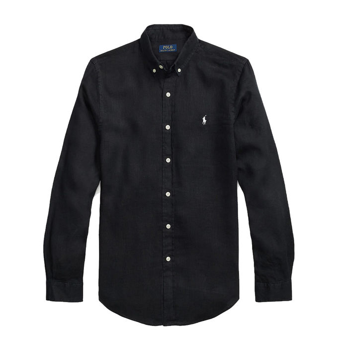 CAMICIA IN LINO Uomo Polo Black