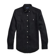 CAMICIA IN LINO Uomo Polo Black  CAMICIA IN LINO Uomo Polo Black