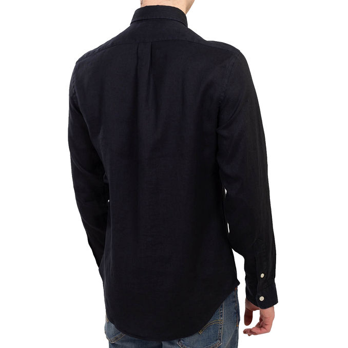 CAMICIA IN LINO Uomo Polo Black