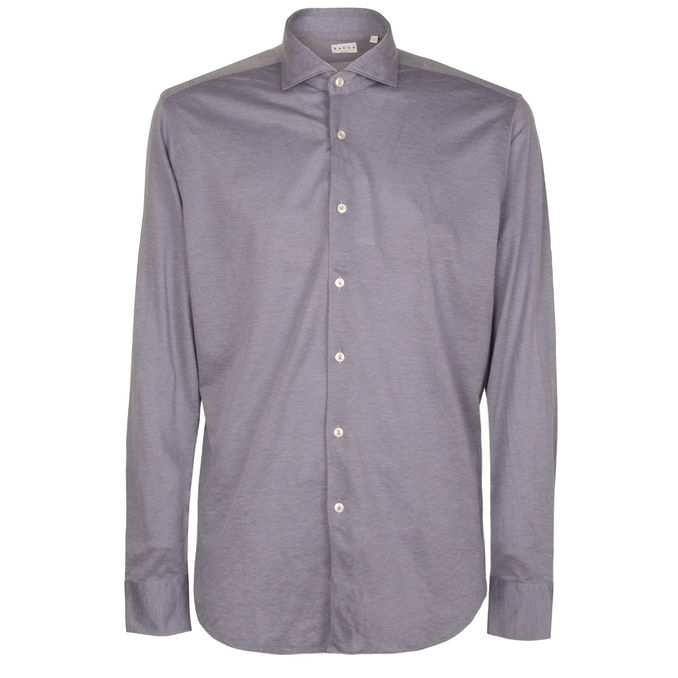 CAMICIA IN MISTO COTONE Uomo Blu