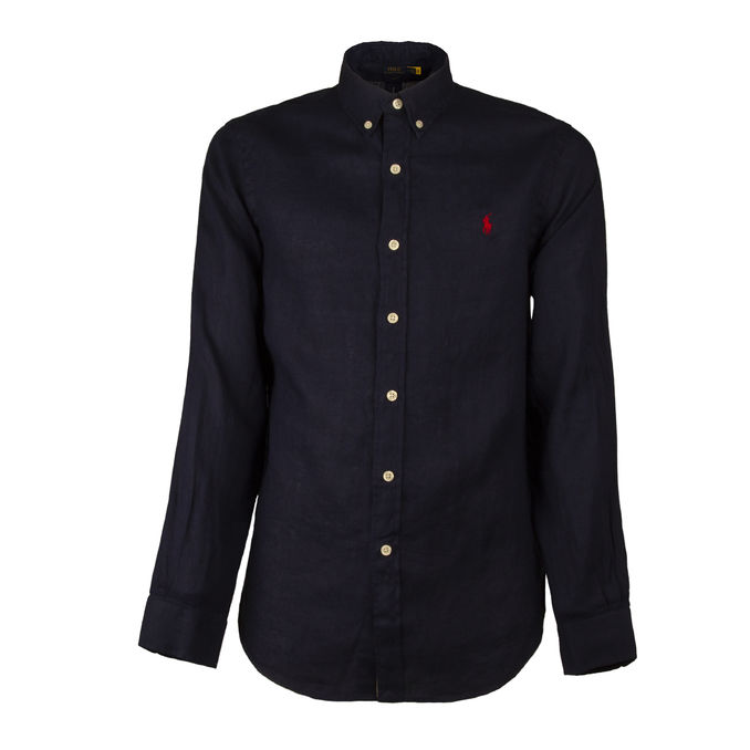 CAMICIA LINO SLIM Uomo Newport Navy