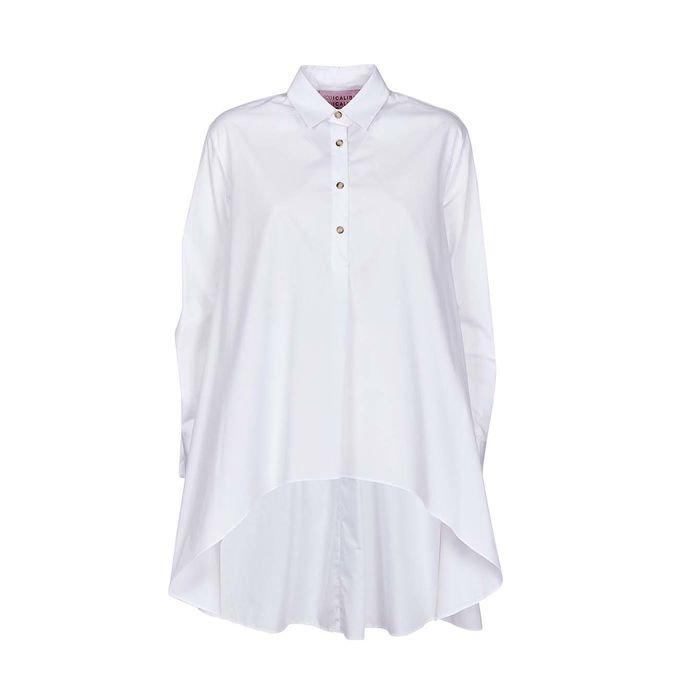 CAMICIA LUNGA IN COTONE Donna Bianco