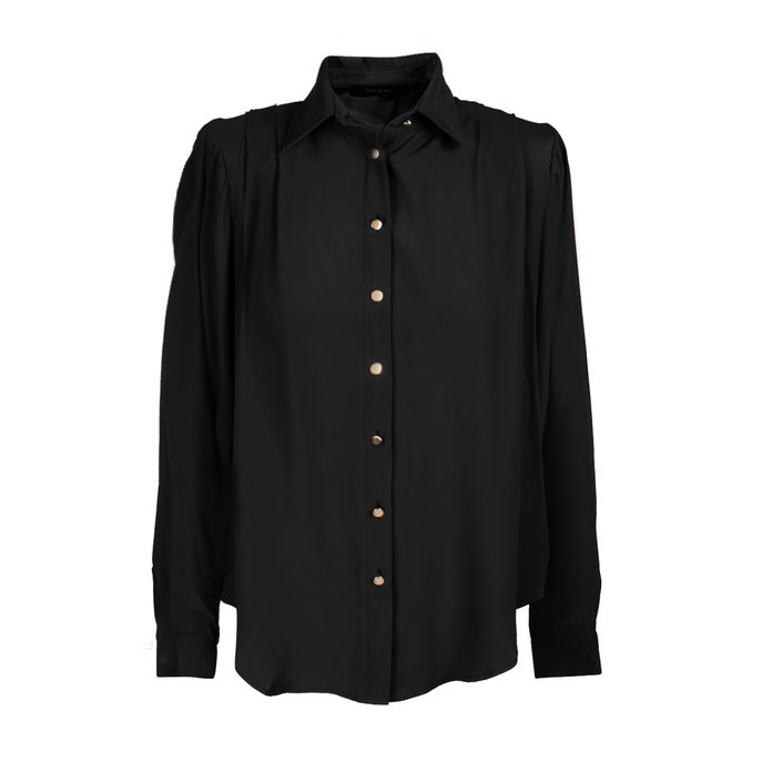 CAMICIA MISTO SETA Donna Nero