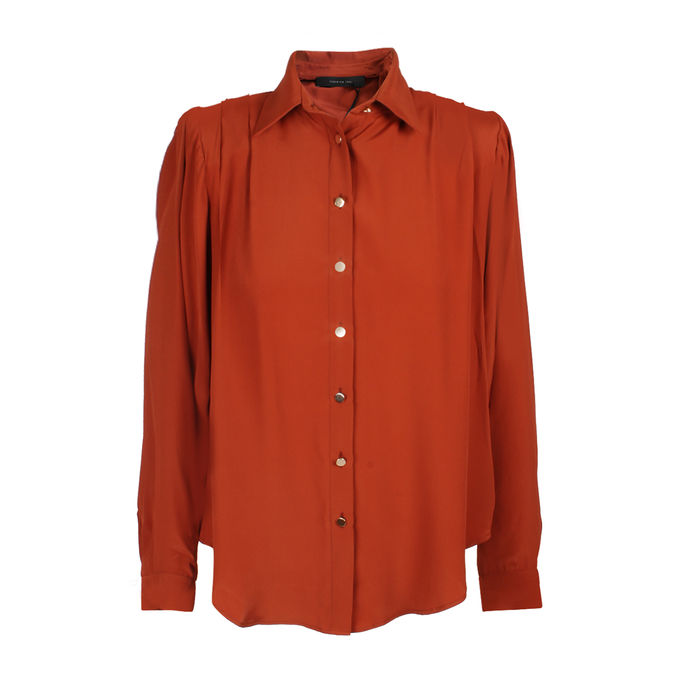 CAMICIA MISTO SETA Donna Tabacco