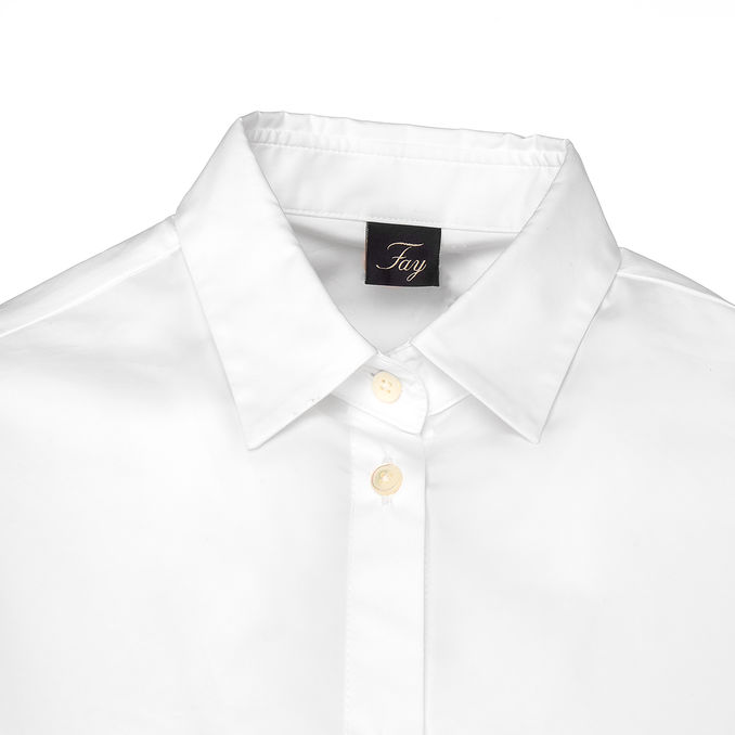 CAMICIA OVER IN COTONE MANICA 3/4 Donna Bianco