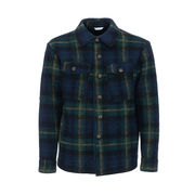 CAMICIA OVER JACKET CHECK IN LANA Uomo Blu Verde Giallo CAMICIA OVER JACKET CHECK IN LANA Uomo Blu Verde Giallo