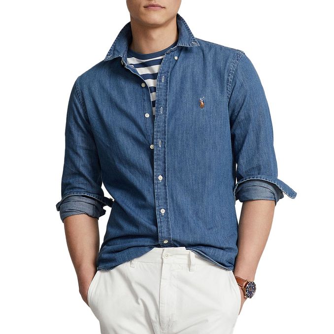 CAMICIA OXFORD SLIM FIT Uomo Denim