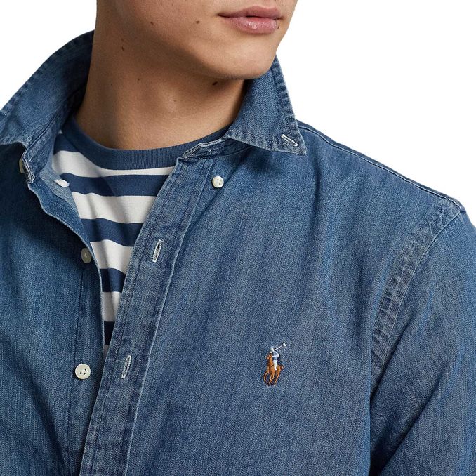 CAMICIA OXFORD SLIM FIT Uomo Denim