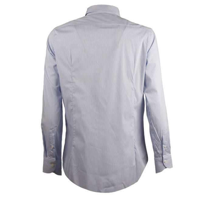 CAMICIA RIGATA COLLO FRANCESE Uomo Bianco Azzurro