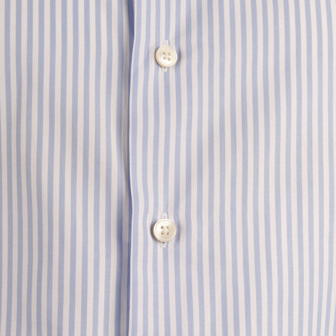 CAMICIA RIGATA COLLO FRANCESE Uomo Bianco Azzurro