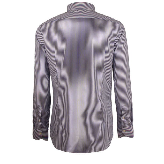 CAMICIA RIGATA COLLO FRANCESE Uomo Bianco Blu