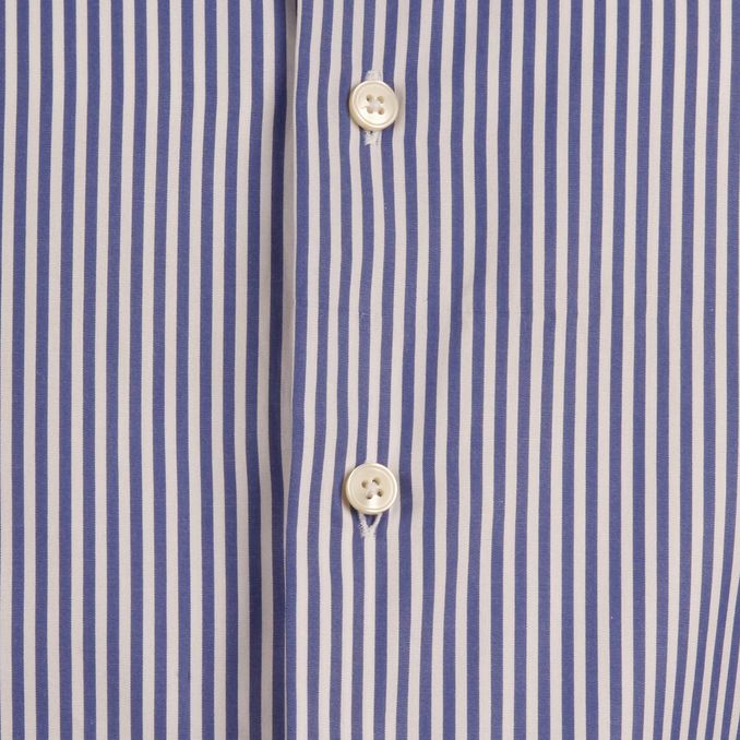 CAMICIA RIGATA COLLO FRANCESE Uomo Bianco Blu