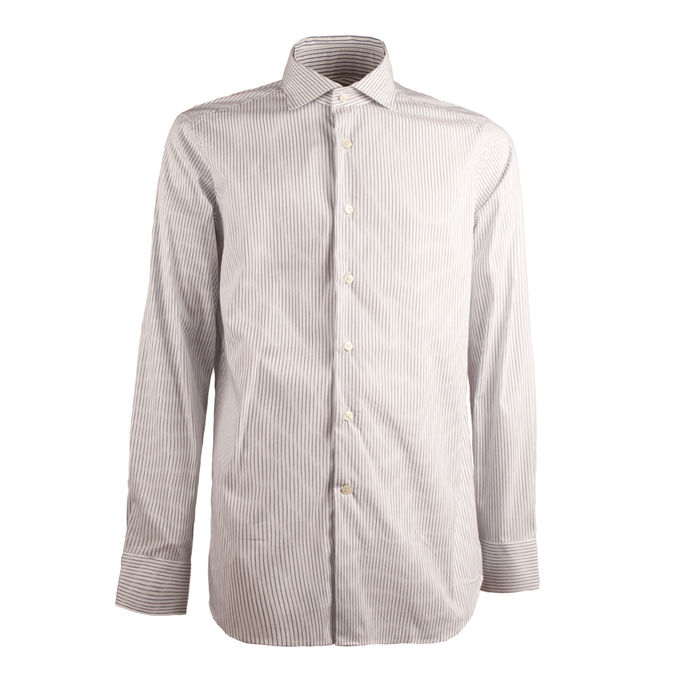 CAMICIA RIGATA COLLO FRANCESE Uomo Bianco Blu
