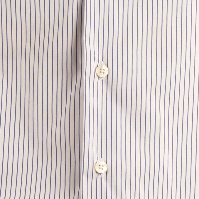 CAMICIA RIGATA COLLO FRANCESE Uomo Bianco Blu