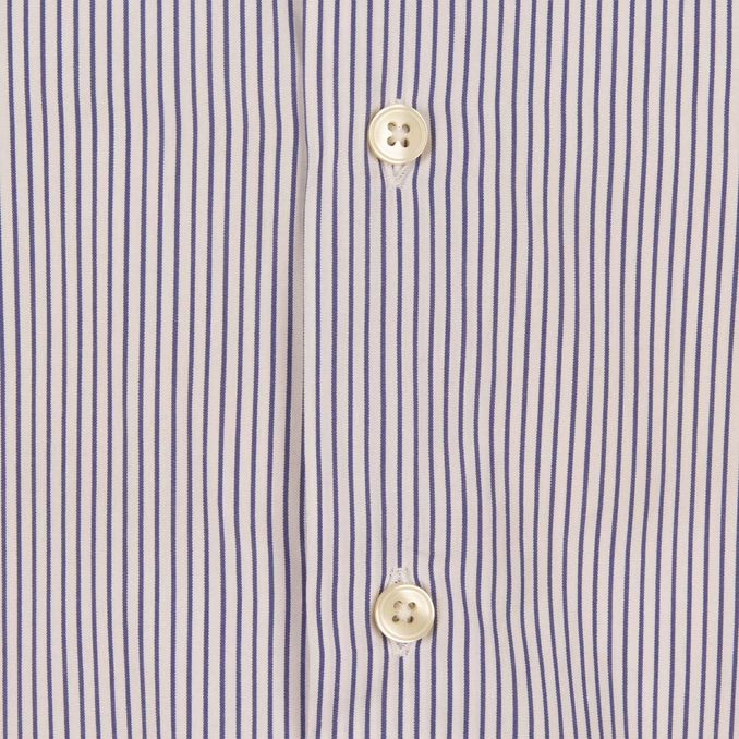CAMICIA RIGATA COLLO FRANCESE Uomo Bianco Blu