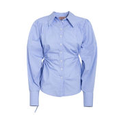 CAMICIA RIGATA CON ARRICCIATURA Donna Bianco Ottico CAMICIA RIGATA CON ARRICCIATURA Donna Bianco Ottico