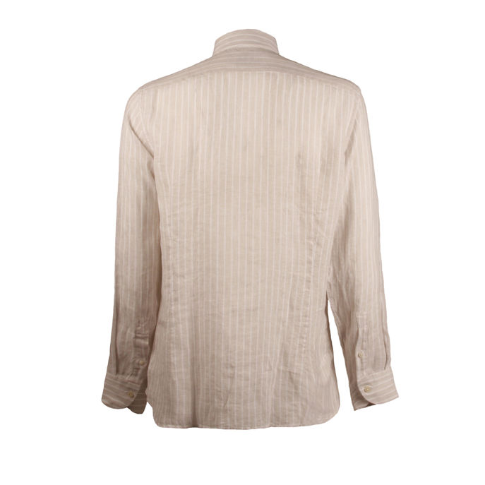 CAMICIA RIGATA Uomo Beige Bianco