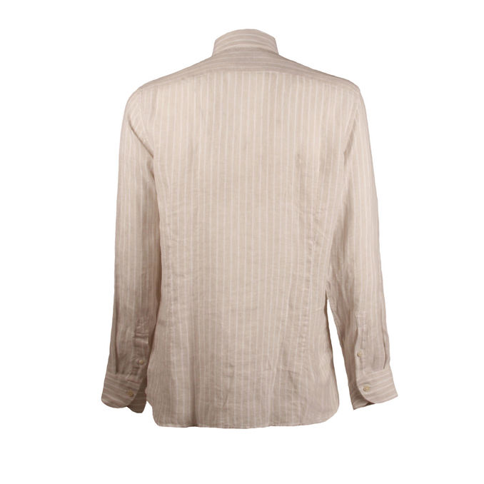 CAMICIA RIGATA Uomo Beige Bianco