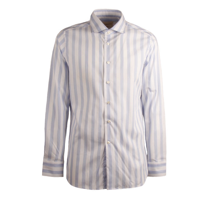 CAMICIA RIGATA Uomo Bianco Azzurro
