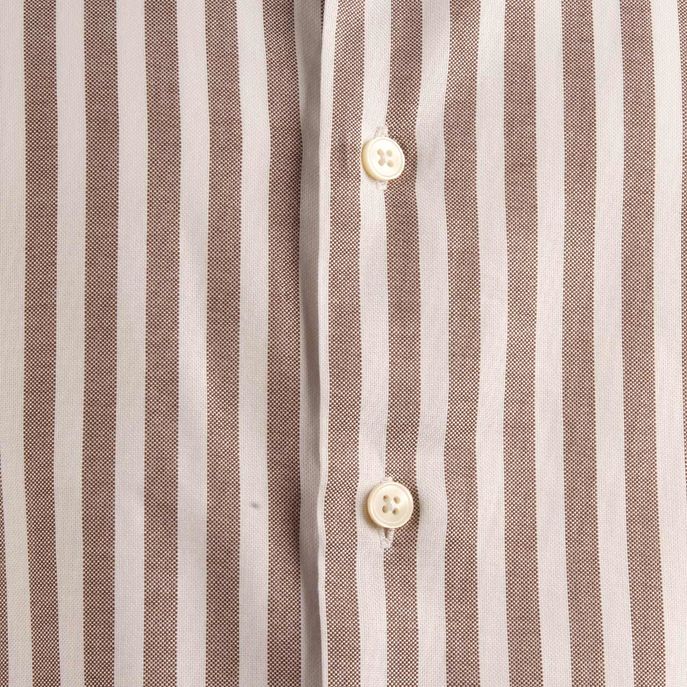 CAMICIA RIGATA Uomo Bianco Marrone