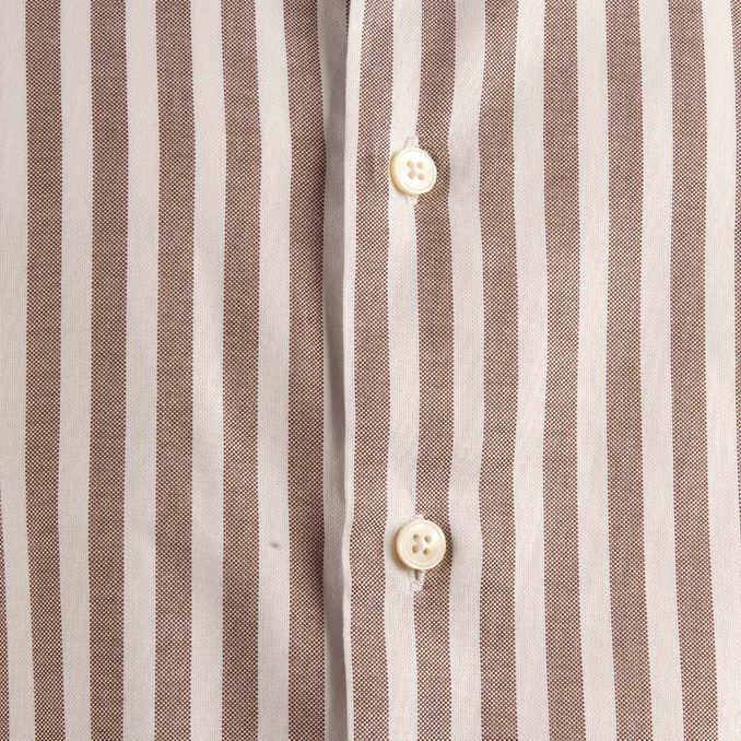 CAMICIA RIGATA Uomo Bianco Marrone