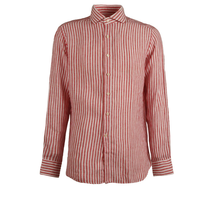 CAMICIA RIGATA Uomo Bianco Rosso