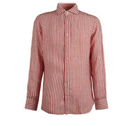 CAMICIA RIGATA Uomo Bianco Rosso CAMICIA RIGATA Uomo Bianco Rosso