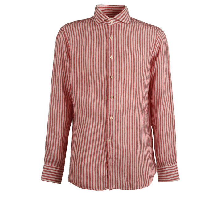 CAMICIA RIGATA Uomo Bianco Rosso