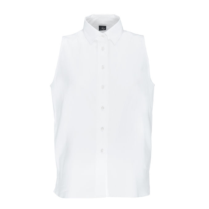 CAMICIA SBRACCIATA IN COTONE STRETCH Donna Bianco