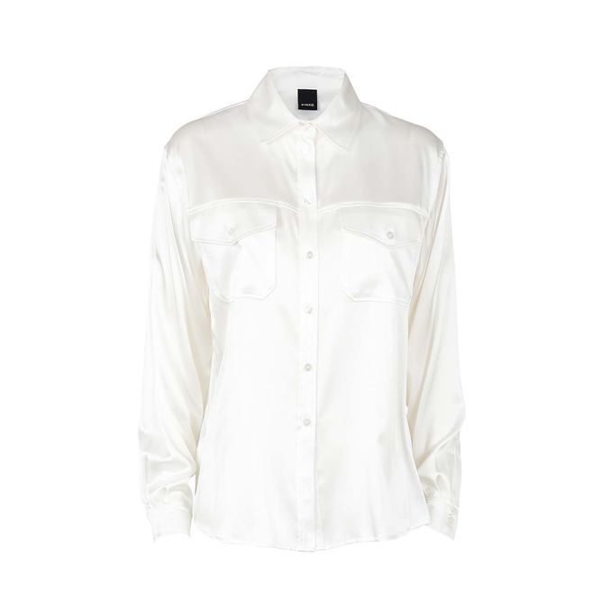 CAMICIA SCALTRO IN SATIN STRETCH Donna Bianco