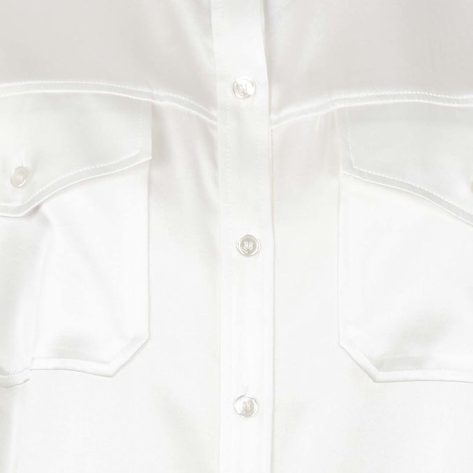 CAMICIA SCALTRO IN SATIN STRETCH Donna Bianco