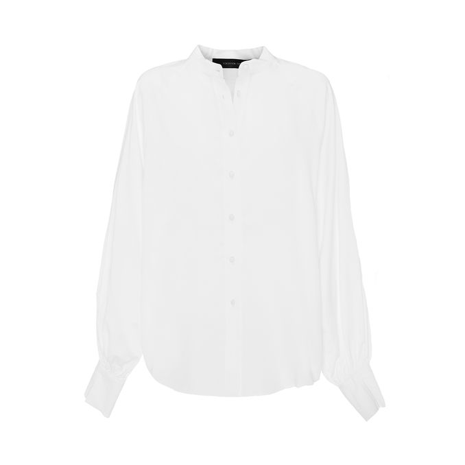 CAMICIA SCOLLO COREANA IN POPELINE Donna Bianco