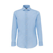 CAMICIA SLIM A RIGHE Uomo Bianco Azzurro 1000 righe CAMICIA SLIM A RIGHE Uomo Bianco Azzurro 1000 righe