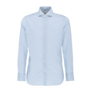CAMICIA SLIM COTONE IN MICROFANTASIA CAVALLI Uomo Bianco Bluette CAMICIA SLIM COTONE IN MICROFANTASIA CAVALLI Uomo Bianco Bluette