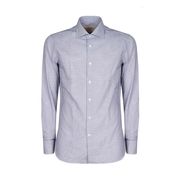 CAMICIA SLIM IN COTONE JACQUARD CON COLLO FRANCESE Uomo Bianco Navy CAMICIA SLIM IN COTONE JACQUARD CON COLLO FRANCESE Uomo Bianco Navy