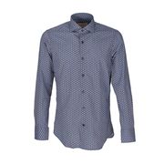 CAMICIA SLIM MICROFANTASIA Uomo Blu Rosso Bianco CAMICIA SLIM MICROFANTASIA Uomo Blu Rosso Bianco
