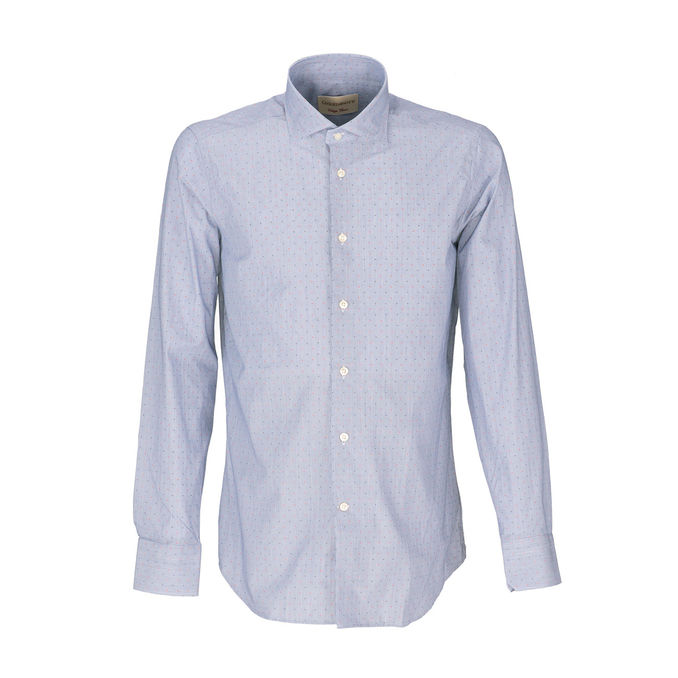 CAMICIA SLIM MICROPOIS Uomo Azzurro Multicolor